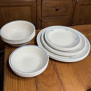 Vintage Corelle Pyrex Country Violets Blue Floral Flowers 20 Piece Set